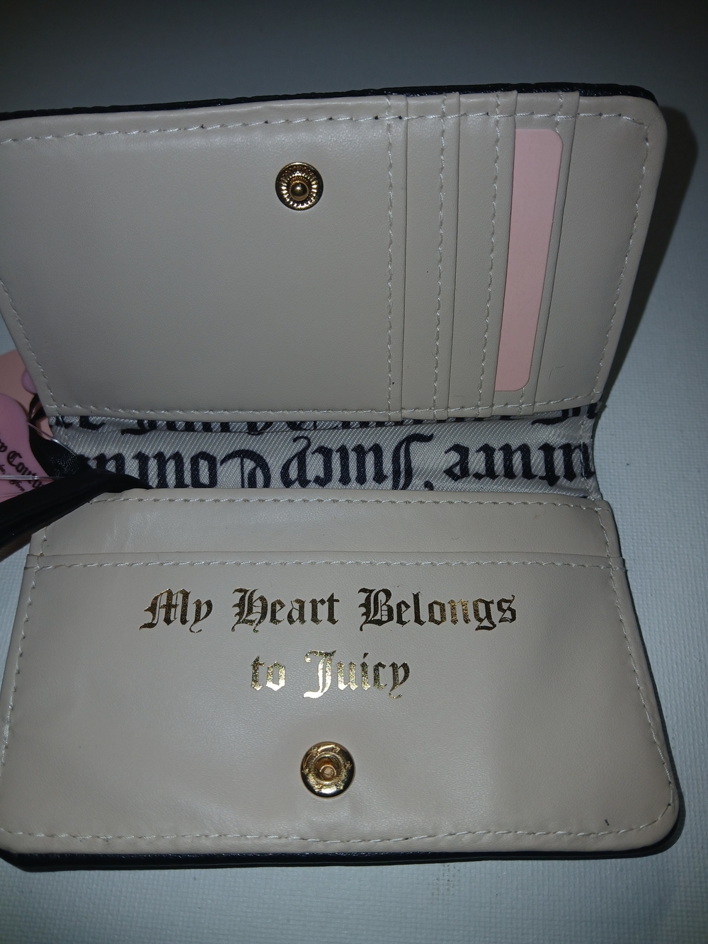 Juicy Couture Black Embossed Logo Wallet with Gold Accent - Picture 3 of 3